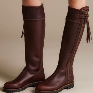 Penelope Chilvers Tall Tassel Conker Brown Knee High Boots 40/9
